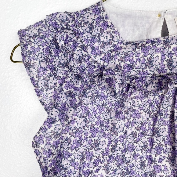CrewCuts Sz. XS (4/5) Purple and White Floral Ruffle Top - Picture 2 of 8